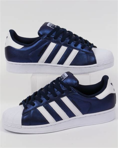 Women's Blue adidas Superstar Shoes 